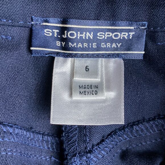 St. John Sport by Marie Gray Navy High Rise Trousers Women's size 6 - Picture 7 of 16